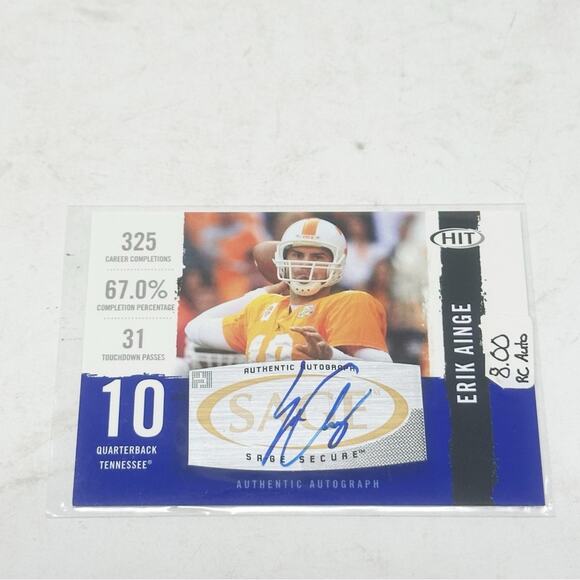 HIT Erik Ainge Autographed Football Card - Picture 2 of 3